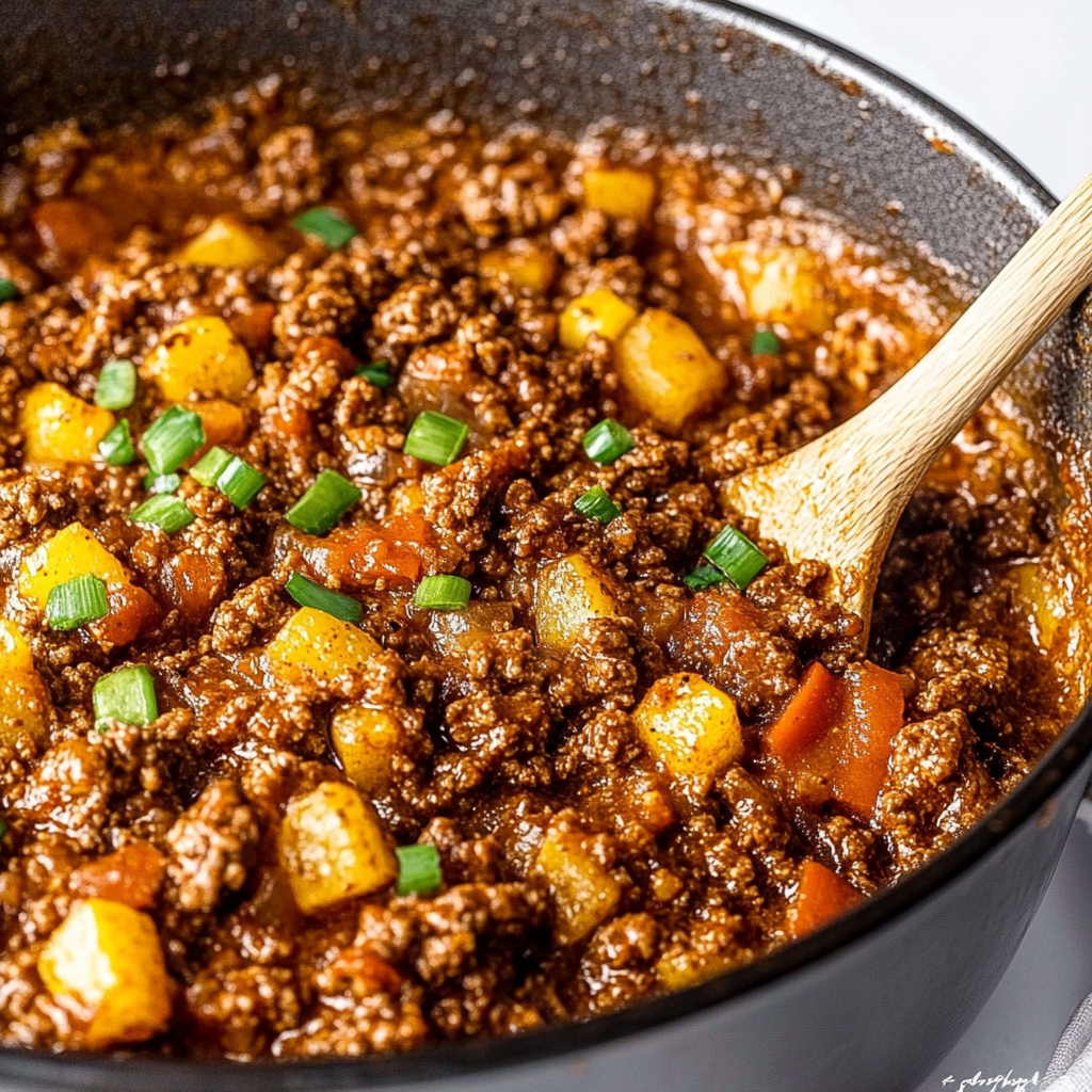 25+ Ground Beef Recipes – Quick, Easy & Budget-Friendly Dinners 1 A rich and hearty Mexican-style beef and potato stew, simmered with tomatoes, carrots, and topped with chopped green onions.