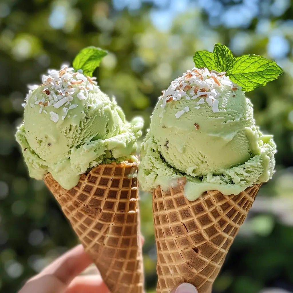 Avocado Ice Cream Recipe – 1 Stunning Twist for Creamy Summer Delight 9 Avocado Ice Cream Served in Cones with Toppings