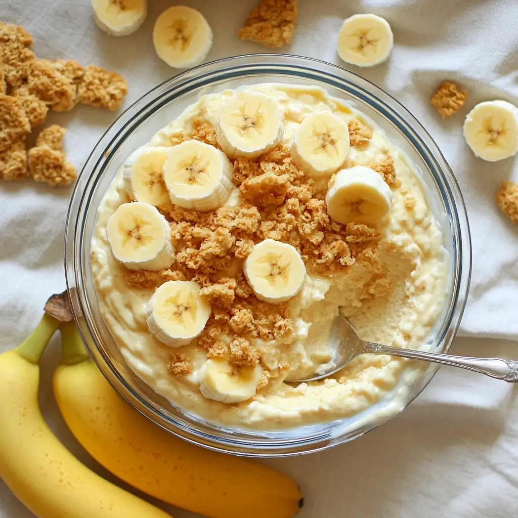 Banana pudding dip with banana slices and vanilla wafers