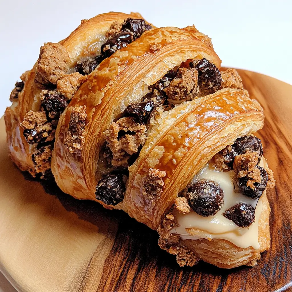 Crookie (Cookie Croissant): Best Viral Recipe & Where to Try It 8 Crookie (Cookie Croissant) topped with chocolate chips and cookie crumbles