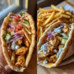 20-Minute Air Fryer Chicken Gyros Recipe That Packs Big Flavor Fast 6 20-minute Air Fryer Chicken Gyros with charred chicken, fresh toppings, and warm naan wrap