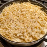 5-Ingredient Cottage Cheese Alfredo Pasta That’s Creamy & Delicious 8 Steaming bowl of 5-Ingredient Cottage Cheese Alfredo Pasta with parmesan and parsley