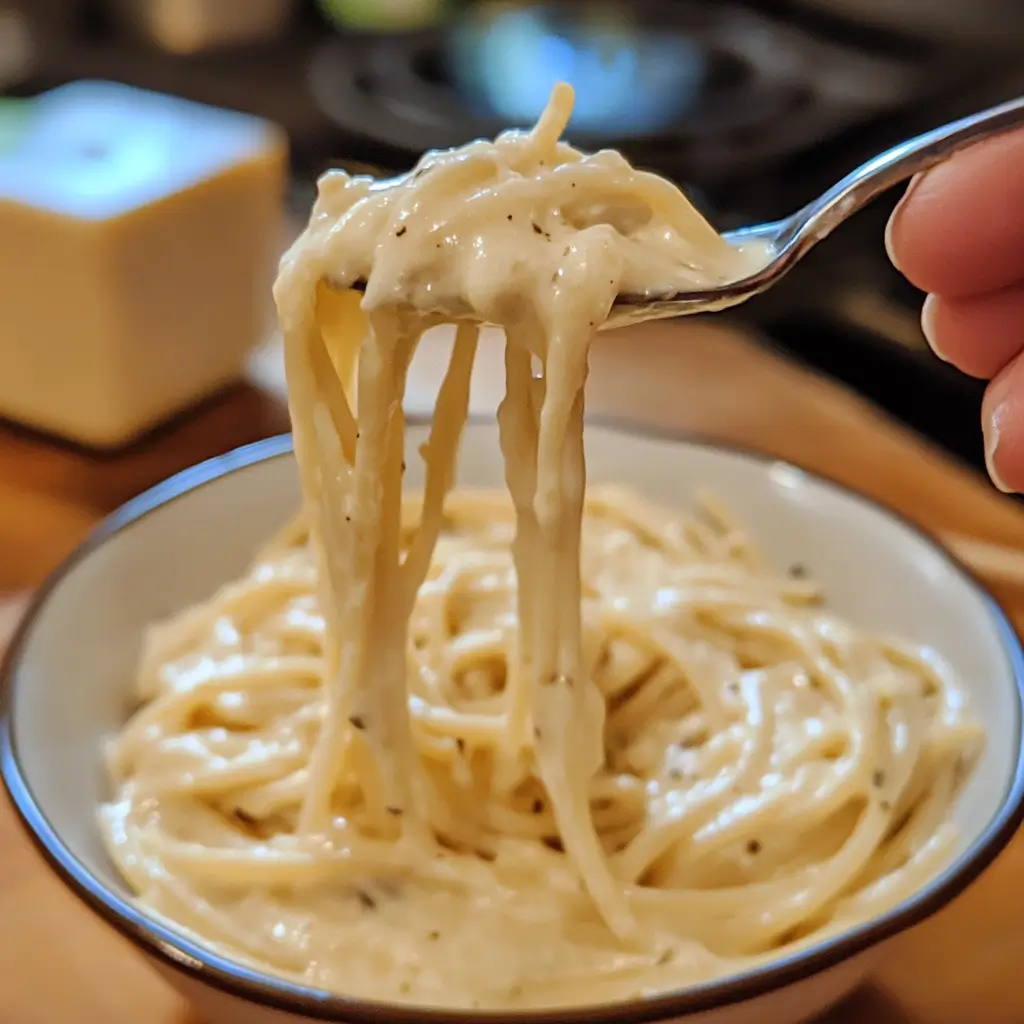 5-Ingredient Cottage Cheese Alfredo Pasta That’s Creamy & Delicious 6 Bowl of 5-Ingredient Cottage Cheese Alfredo Pasta with creamy sauce and parsley