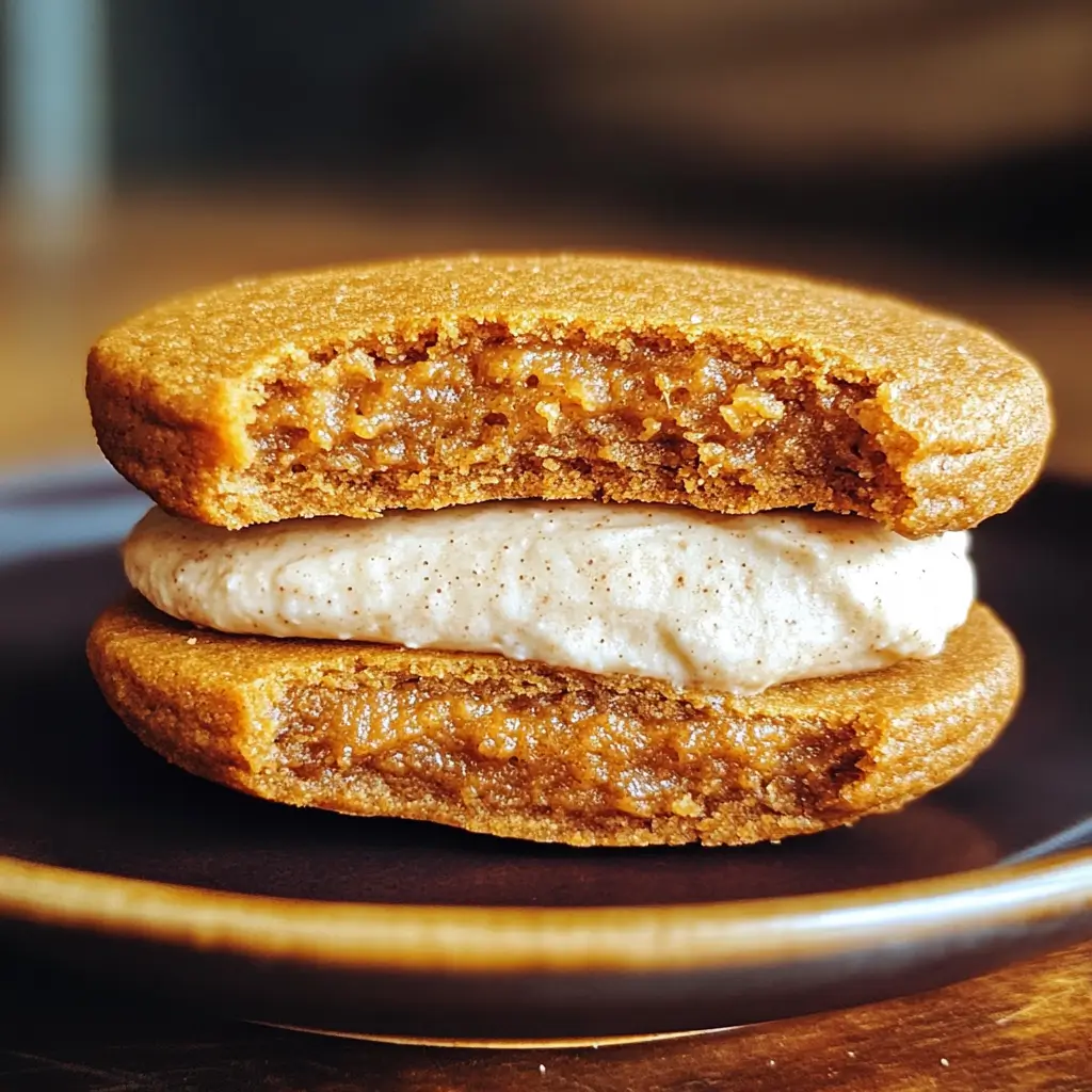 Pumpkin Spice Sandwich Cookies – Irresistible Fall Favorite 9 Pumpkin spice sandwich cookies served with a spiced latte on a cozy fall table