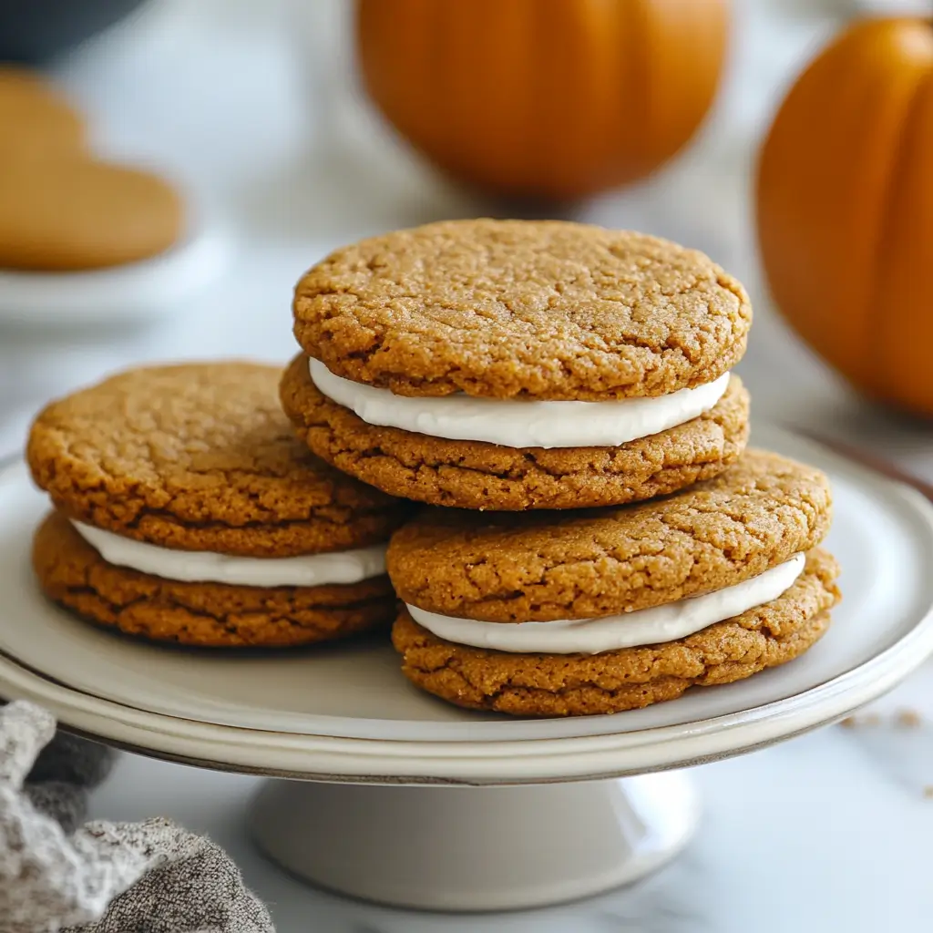 5-Ingredient Pumpkin Spice Sandwich Cookies on parchment