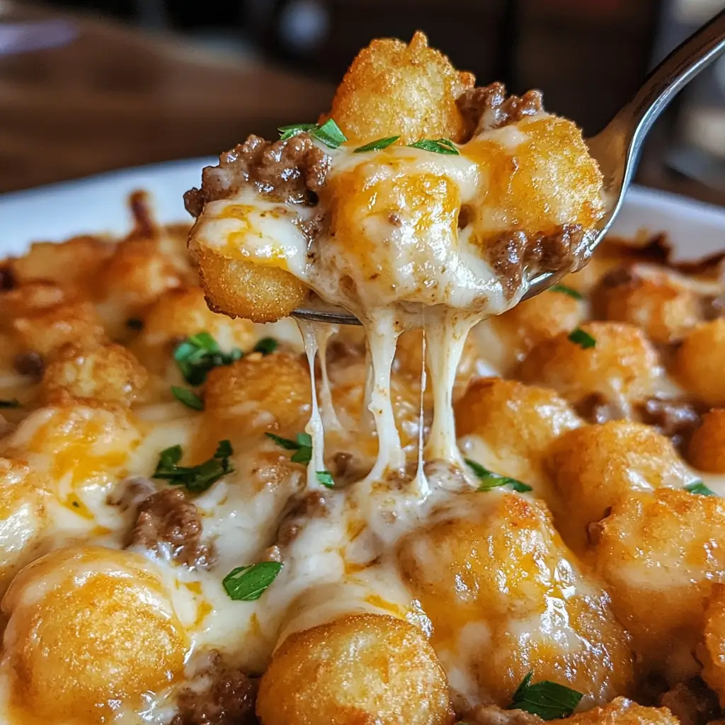 5-Ingredient Tater Tot Casserole – Ultimate Easy Dinner (Cheesy!) 5 5-ingredient tater tot casserole baked in dish