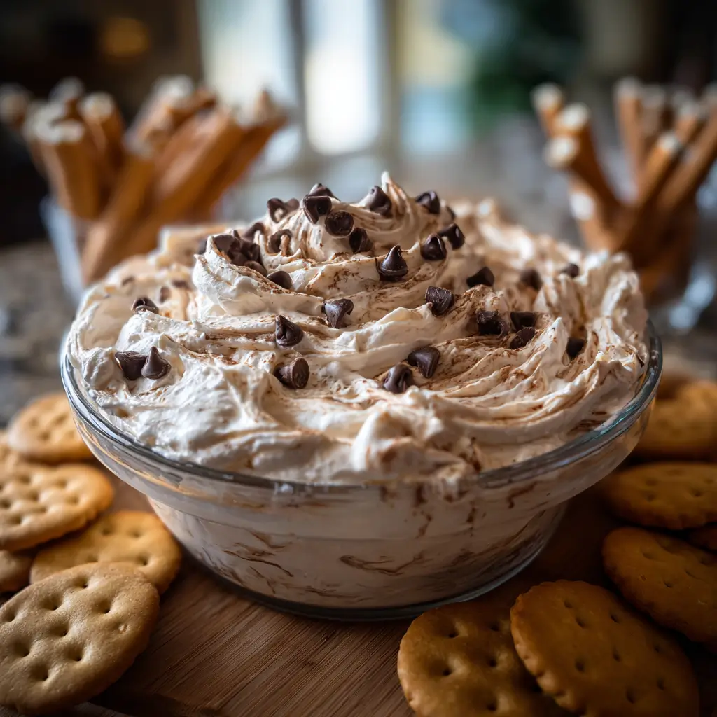 Booty Dip Recipe: Easy, Sweet, and Perfect for Parties 6 Homemade booty dip with chocolate chips and marshmallow fluff in a clear bowl, surrounded by animal crackers