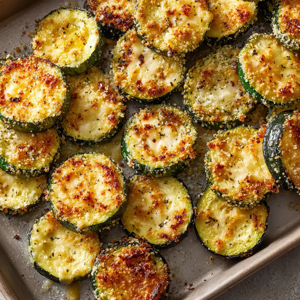 Garlic Parmesan Zucchini – Amazing Crispy Side in 8 Minutes 7 Garlic parmesan zucchini roasted with bubbling cheese and crisp edges, hot from the oven.