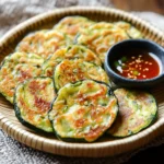 Korean Zucchini Pancakes (Hobak Jeon): 5 Surprising Reasons They’re a Healthy Hit 7 Korean Zucchini Pancakes (Hobak Jeon) with dipping sauce on a bamboo plate