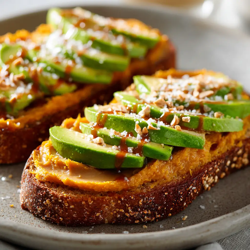 Pumpkin Avocado Toast – Surprising 1-Toast Recipe You’ll Love 5 Pumpkin avocado toast with maple drizzle, chopped nuts, and sea salt on multigrain bread