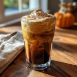 Pumpkin Cream Cold Brew – 5-Minute Recipe You’ll Love 7 tall glass of pumpkin cream cold brew with whipped foam and cinnamon on top