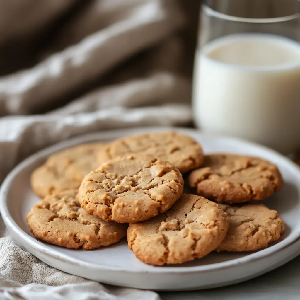 5-Ingredient Gluten-Free Peanut Butter Cookies – Ultimate, Irresistible Delight 11 Gluten-free peanut butter cookies served with milk