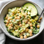 Smashed Zucchini Chickpea Salad – Fresh, Crunchy & Bold 6 Creamy smashed zucchini chickpea salad in a rustic bowl with cracked pepper
