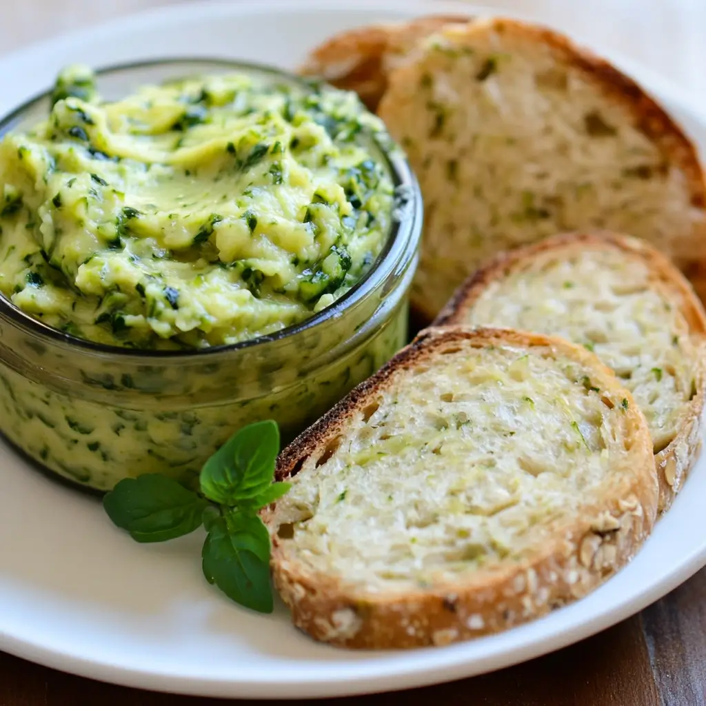 Zucchini Butter Spread: 5 Irresistible Reasons to Try It 6 Zucchini butter spread in jar with slices of toast on plate
