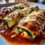Zucchini Enchiladas – 1 Amazing Low-Carb Dinner You’ll Love 6 Golden-baked zucchini enchiladas stuffed with chicken and topped with melted cheese and enchilada sauce