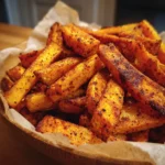Air Fryer Pumpkin Fries – 3 Secrets for Crispy, Perfect Results 7 Air fryer pumpkin fries with crispy golden edges and bold spice coating