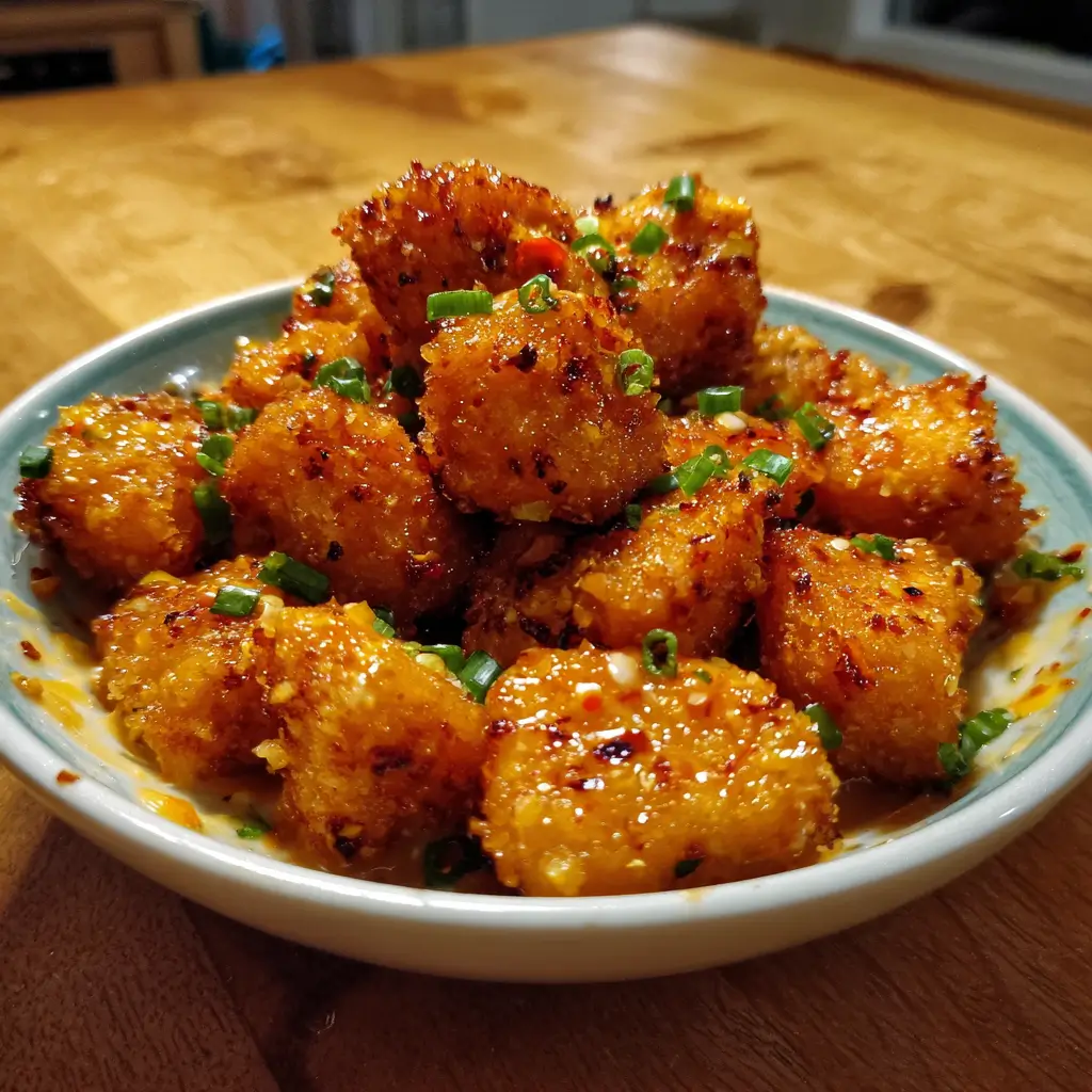 Bang Bang Chicken Bites: Your New Favorite Spicy Snack 6 Homemade Bang Bang Chicken Bites with crispy coating and spicy sauce