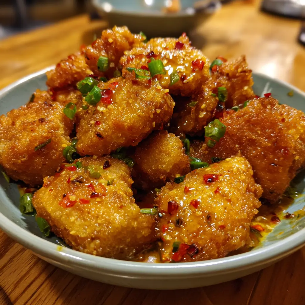 Bang Bang Chicken Bites: Your New Favorite Spicy Snack 5 Crispy Bang Bang Chicken Bites coated in spicy creamy sauce
