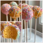 Cake Pops Recipe That Actually Works: Easy, Moist & Delicious 7 Decorated cake pops with pastel candy coating and sprinkles on sticks, shown close-up in natural light