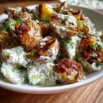 5-Star Crispy Smashed Potato Salad Recipe | Remarkable Crunch! 7 Crispy smashed potatoes coated in creamy dill yogurt dressing and roasted to perfection
