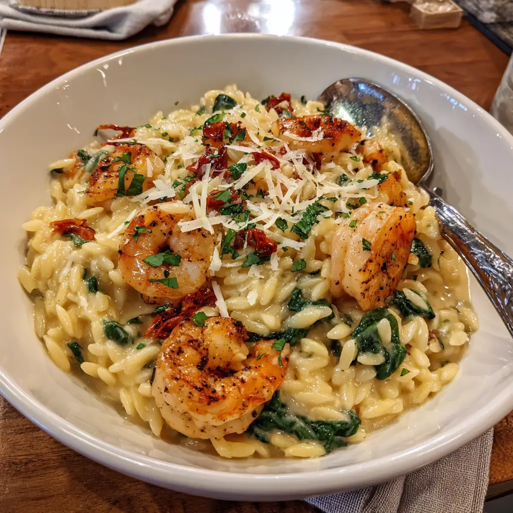 Marry Me Shrimp Orzo Recipe: Quick, Creamy, and Unbelievably Good 7 One-pan Marry Me Shrimp Orzo with creamy orzo pasta, golden shrimp, and fresh spinach in a parmesan-tomato sauce
