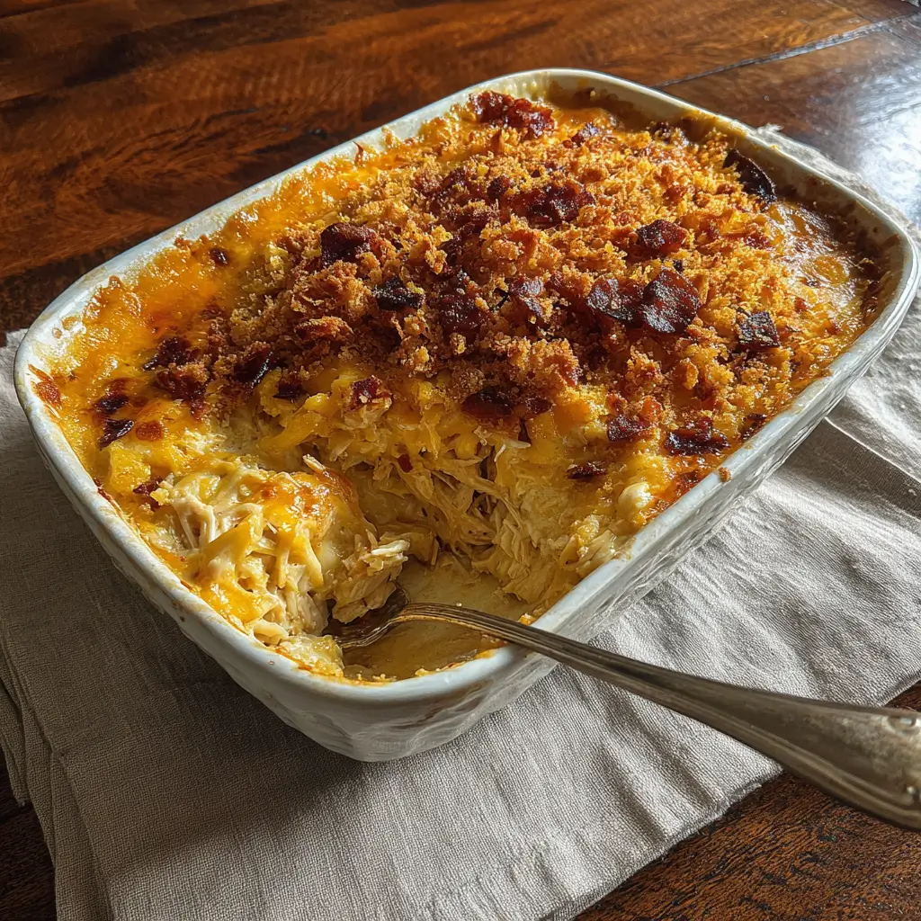 Neiman Marcus Chicken Casserole – Rich Flavor, Easy Bake 6 Homemade Neiman Marcus Chicken Casserole with cheesy filling and crispy cracker topping