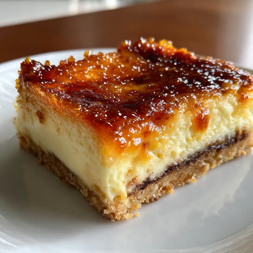 7 Secrets To Perfect Pumpkin Crème Brûlée Cheesecake Bars 5 Pumpkin Crème Brûlée Cheesecake Bars with a caramelized sugar top and creamy pumpkin filling on graham cracker crust