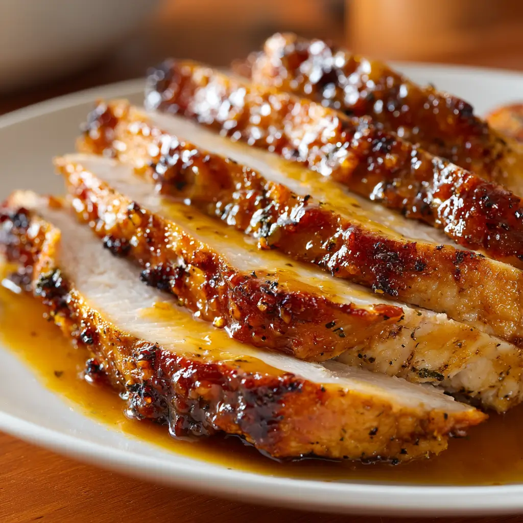 Pumpkin Spice Glazed Turkey Breast | 1 Ultimate Family Favorite Recipe 6 Pumpkin Spice Glazed Turkey Breast sliced and served with caramelized crust and rich glaze