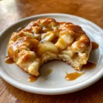 Apple Pie Cookies – Irresistible Homemade Comfort In 6 Easy Steps 7 Apple Pie Cookies with gooey apple filling and caramel drizzle on a white plate