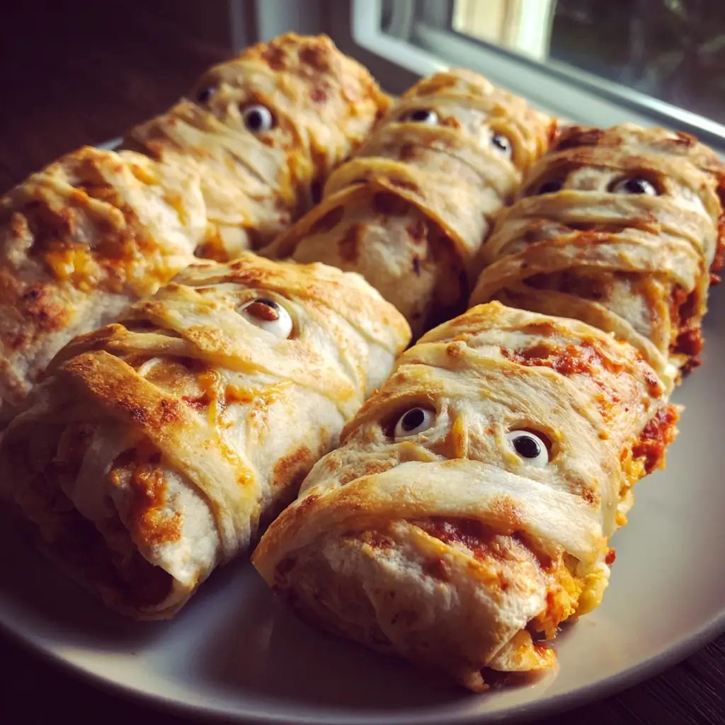 Creepy-Cute Mummy Veggie Wraps – Spooky, Healthy, and Perfect for Halloween Parties 7 creepy cute mummy veggie wraps recipe