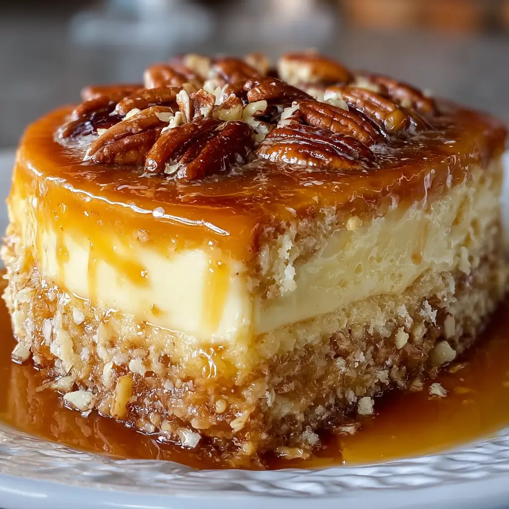 creme brulee caramel pecan cake