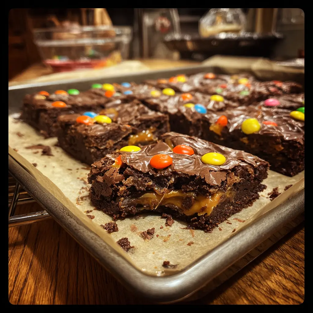 halloween candy brownies