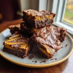 Halloween Vegan Chocolate Swirl Pumpkin Brownie – Fudgy, Festive, and Perfect for Spooky Nights 9 halloween vegan pumpkin brownies card