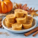 Pumpkin Apple Treats: Easy Frozen Fall Snack for All Ages 7 Frozen Pumpkin Apple Treats in silicone molds with creamy texture and warm orange color, ideal for fall snacking