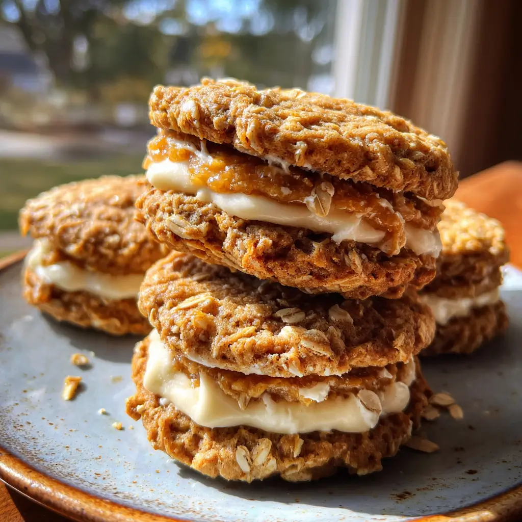 Pumpkin Oatmeal Cream Pies – Amazing Fall Treat You’ll Love 6 Rustic pumpkin oatmeal cream pies made with chewy oatmeal cookies, pumpkin spice, and a thick maple cream cheese filling.