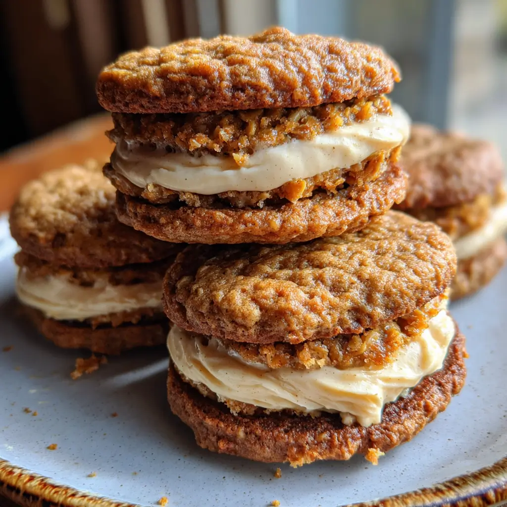 Pumpkin Oatmeal Cream Pies – Amazing Fall Treat You’ll Love 5 Homemade pumpkin oatmeal cream pies with chewy oatmeal cookies, creamy maple frosting, and classic sandwich cookie pumpkin flavor.