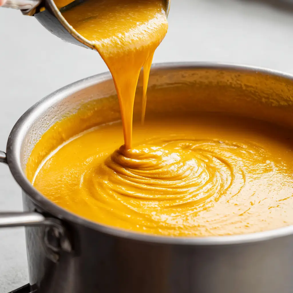 Pumpkin Soup Recipe: Top 5 Secrets for Rich, Creamy Flavor 11 Pumpkin soup being blended smooth with a stick blender