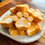 Pumpkin Yogurt Dog Treats: 5 Irresistible Healthy Recipes Dogs Love 7 Rustic plate of frozen pumpkin yogurt dog treats shaped like paws