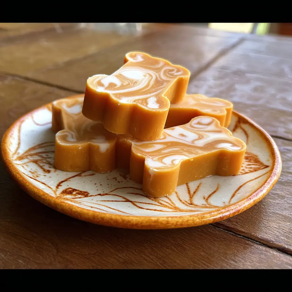 Pumpkin Yogurt Dog Treats: 5 Irresistible Healthy Recipes Dogs Love 5 Paw-shaped frozen pumpkin yogurt dog treats on a rustic ceramic plate