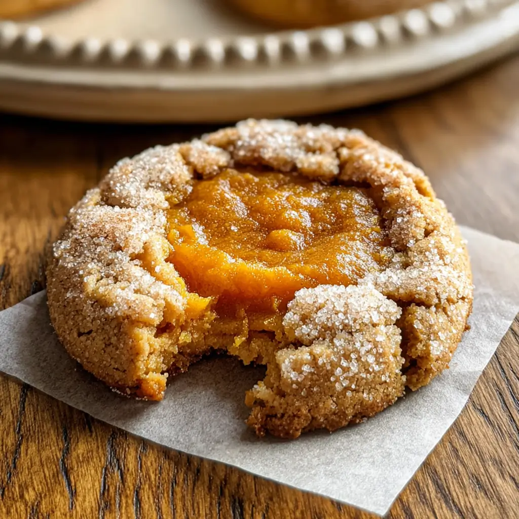 Vegan Pumpkin Pie Cookies – The Best Soft & Spiced Recipe 5 Vegan pumpkin pie cookie with golden sugar crust, creamy pumpkin filling, soft pumpkin cookies, frosted pumpkin cookies