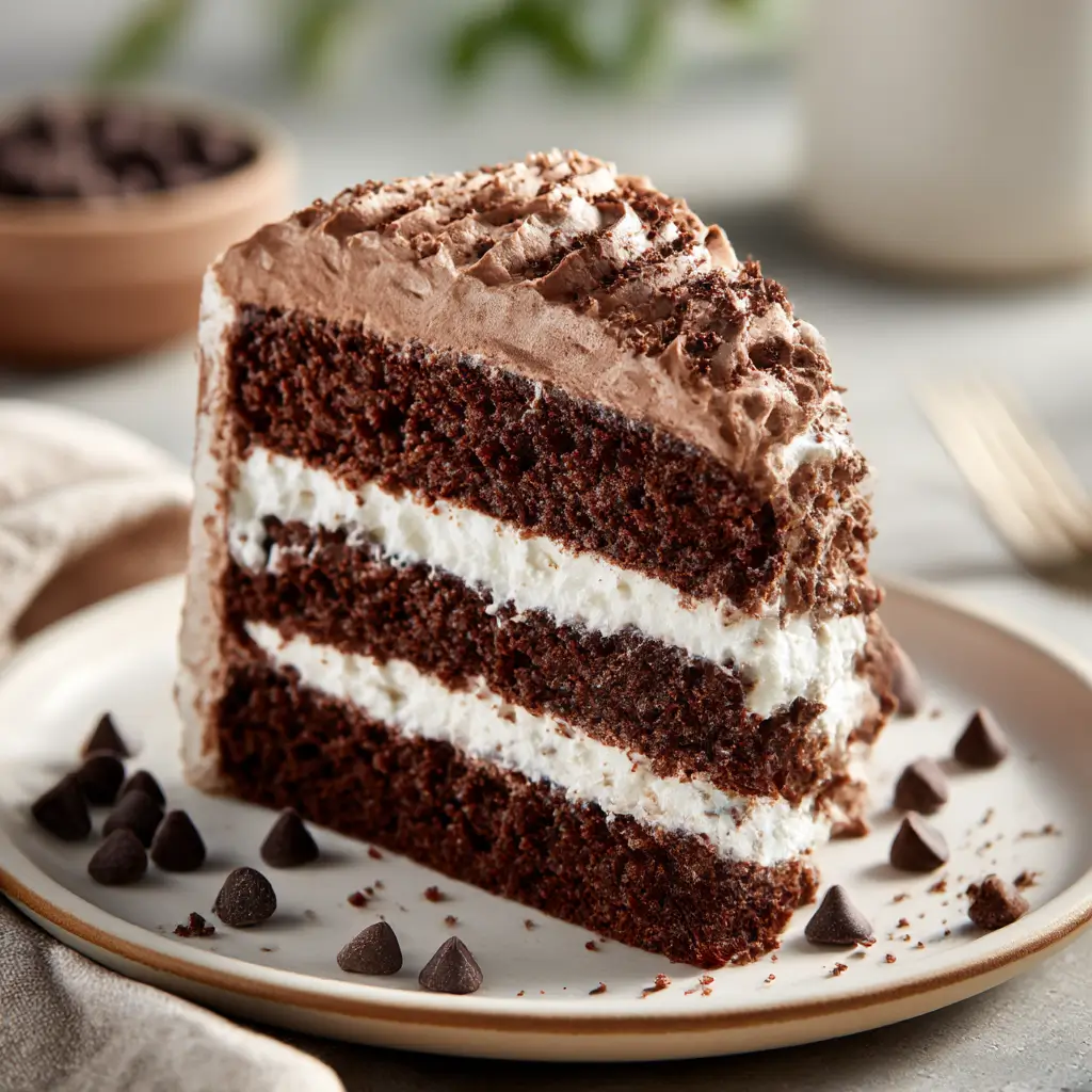 chocolate cake with cream filling