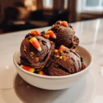 Dark Chocolate Halloween Gelato with Candy Corn Crunch – Creamy, and Irresistible 9 dark chocolate halloween gelato Card