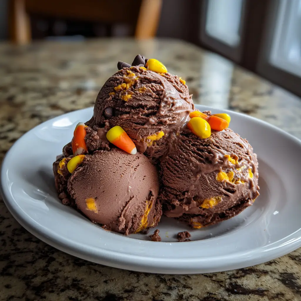 Dark Chocolate Halloween Gelato with Candy Corn Crunch – Creamy, and Irresistible 7 dark chocolate halloween gelato recipes
