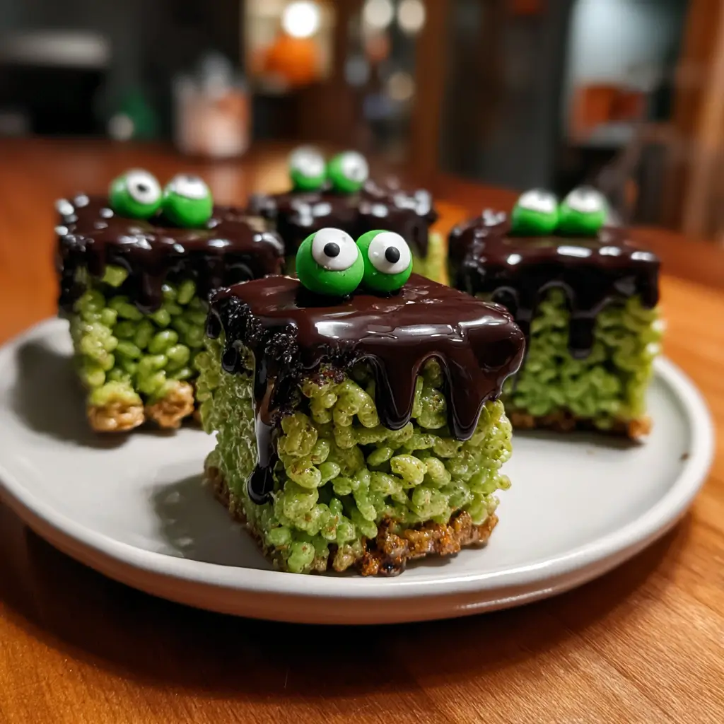 frankenstein rice krispie treats