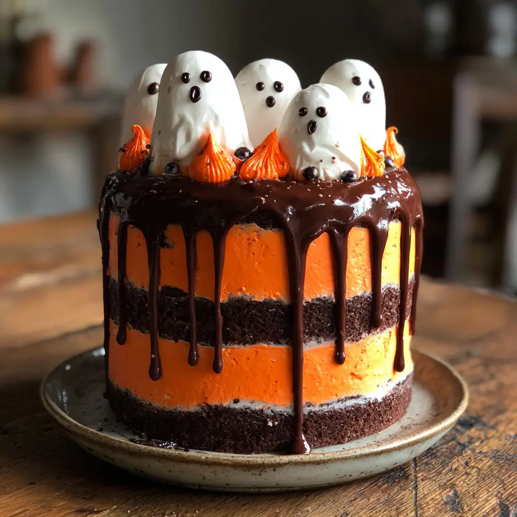 halloween chocolate orange layer cake