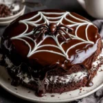 spiderweb chocolate cake card