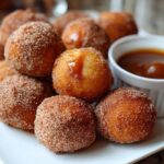 Apple Cider Donut Holes with Caramel Dip