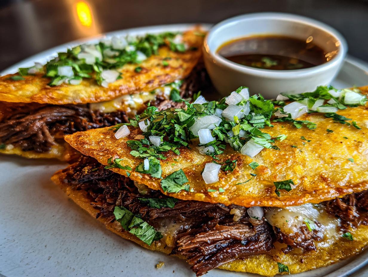 Birria Grilled Cheese Tacos