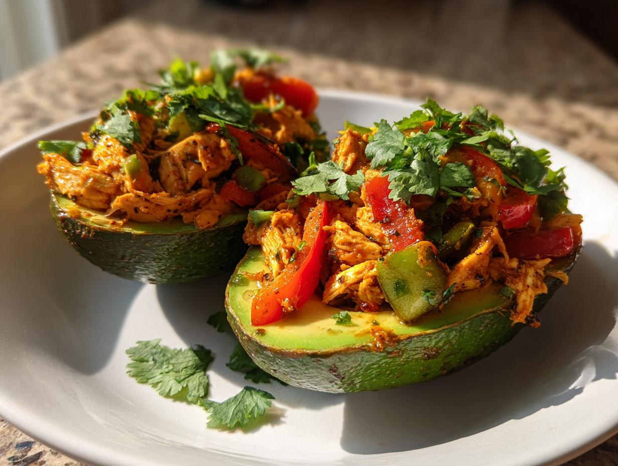 Irresistible 30-Minute Chicken Fajita Stuffed Avocados with Zesty Spice 6 Chicken Fajita Stuffed Avocados
