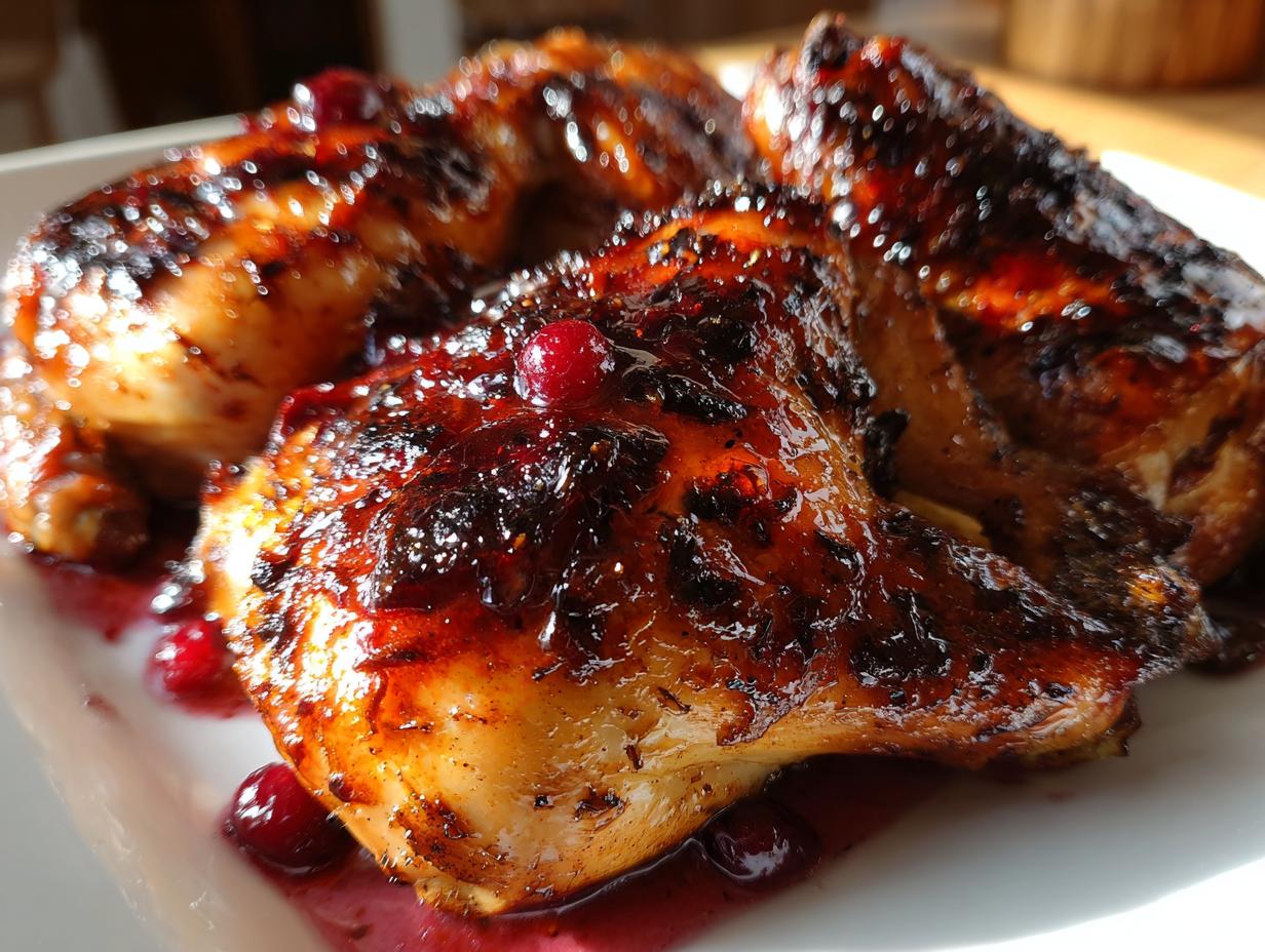 Cranberry-Glazed Cornish Hens